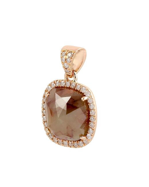 Artisan Metallic Rose Gold Diamond Charm Pendant