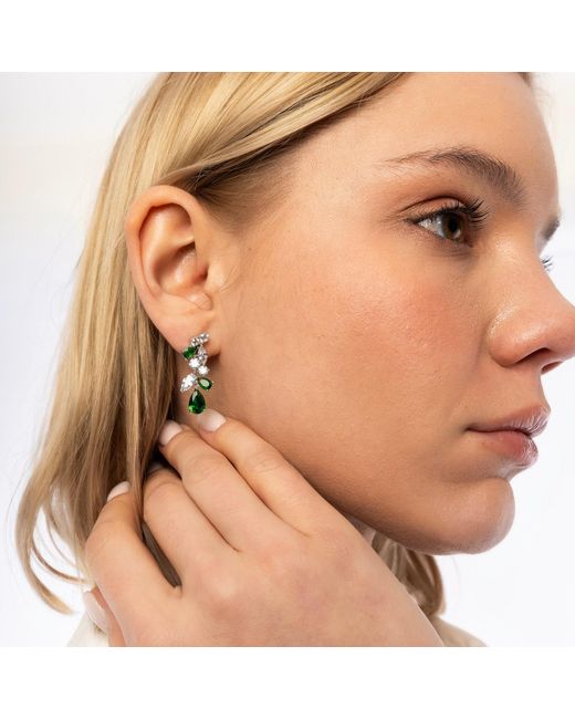 Spero London Green Fancy Drop Tree Branch Earring