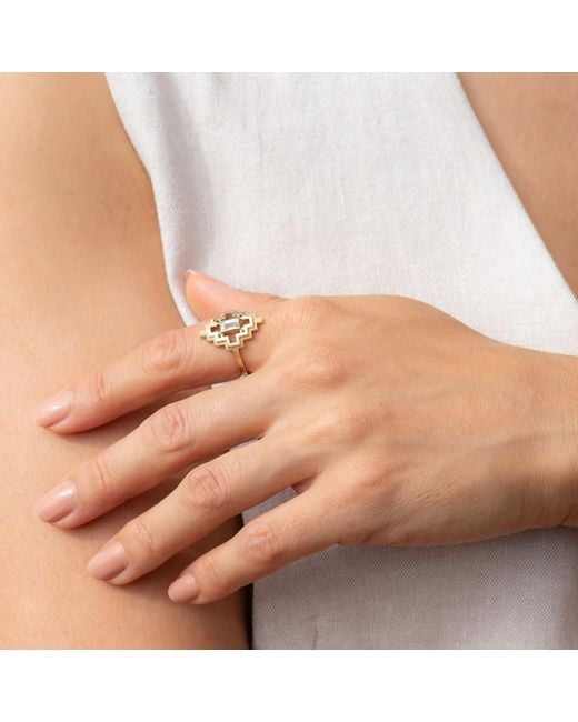 Zoe & Morgan Metallic Munay Ring Aquamarine