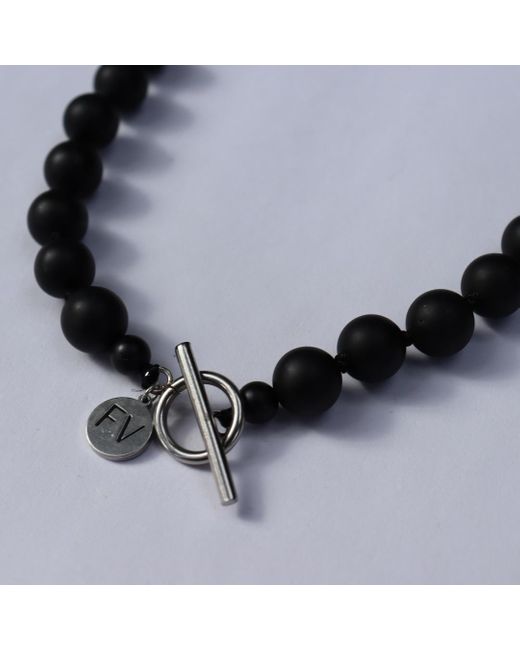 FV Jewellery Blue Onyx, Pearl & Fob Necklace