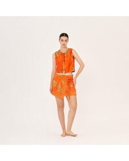 Aguaclara Orange Riad Blouse