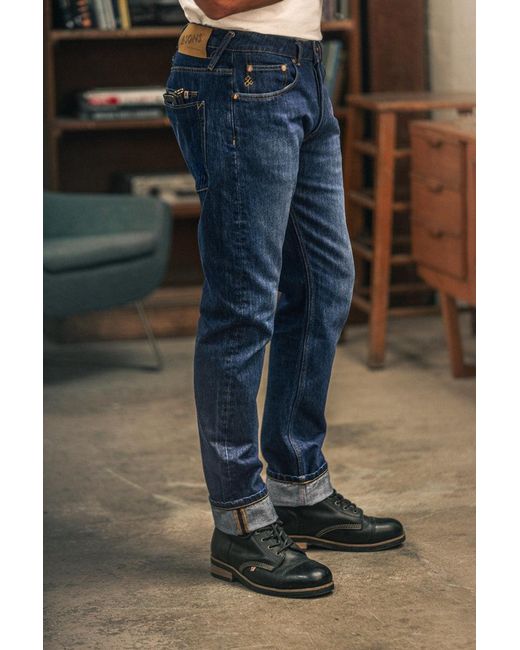 &SONS Trading Co Blue Colton Tapered Fit Jean Dark Wash for men