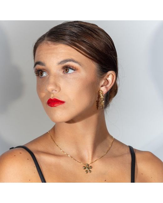 Lucy Quartermaine Metallic Four Drop Splash Earrings