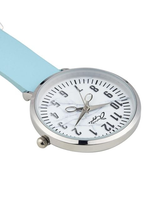 Bermuda Watch Company Blue Annie Apple Marble & Leather Nurse Fob Watch