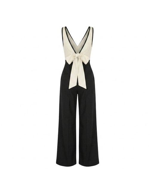 Modenaire Black Two Tone Jumpsuit Sculpted Wrap Form