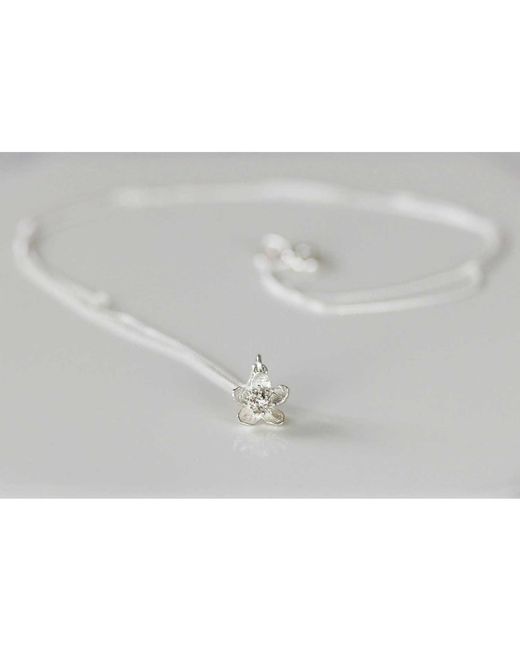 Lee Renee Metallic Cherry Blossom Necklace – Silver