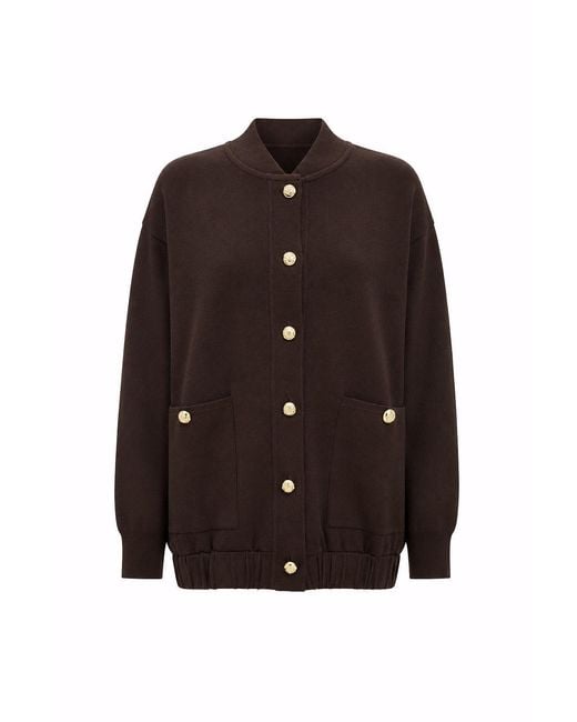 Exquise Brown Barbara Knit Cardigan –