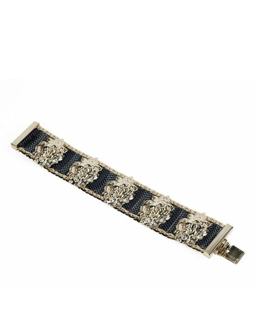 Addicted Metallic Heritage Plated Bracalet With Lion Head Motifs