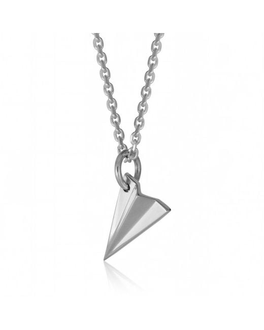Cartography Metallic The Long Goodbye Paper Airplane Necklace for men