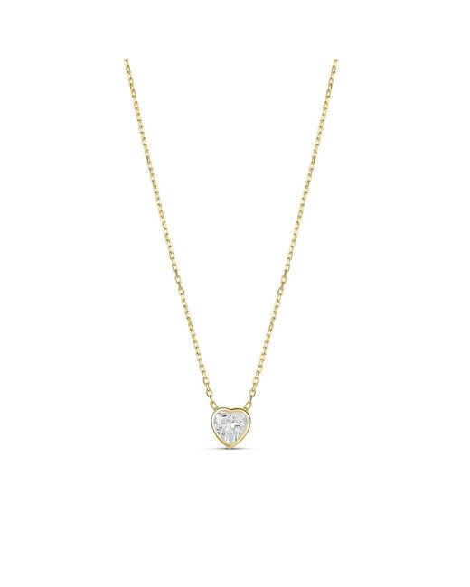 SHYMI Metallic Mini Bezel Solitaire Necklace
