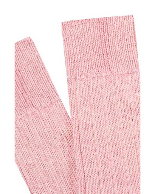 Paul James Knitwear Pink Alpaca Kenilworth Lounge Socks