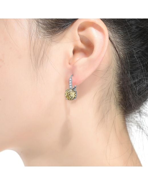 Genevive Jewelry Metallic Rachel Glauber Elegant Basket-Set Drop Earrings With Colored Cubic Zirconia