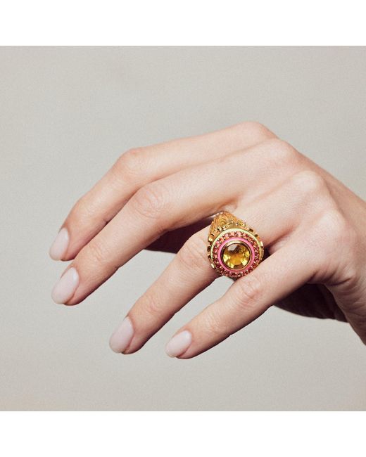 Après Youth Orange Firework Statement Ring Sapphire