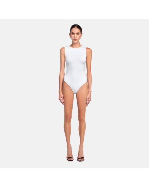 OW Collection White Tanktop Sleeveless Bodysuit