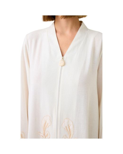 Bocan Couture White Liora Linen Zippered Dress Off