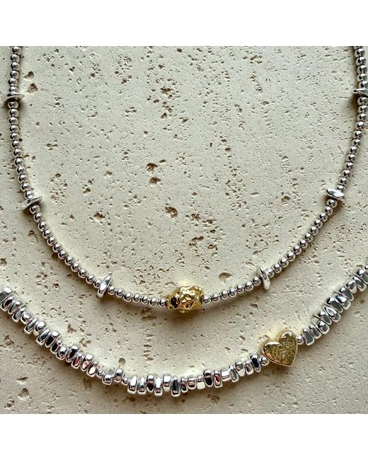 Larsuu Metallic Heart Orbit Hematite Necklace