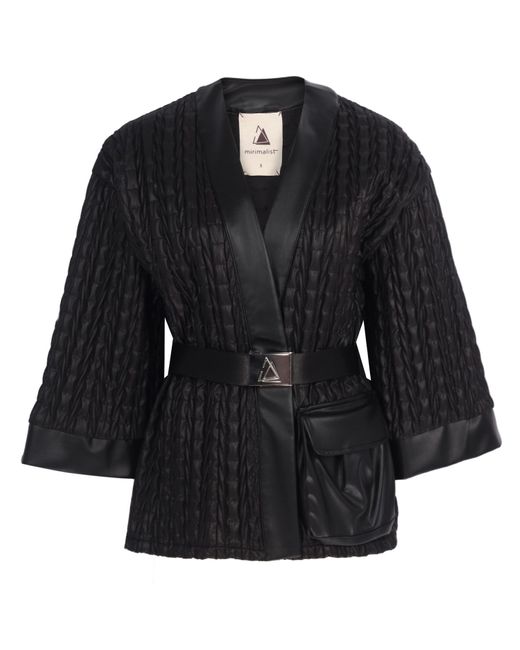 Mirimalist Black Vega Puff Kimono Coat