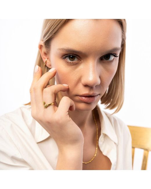 Spero London Metallic New Hug Ring With Hands Sterling & Plated