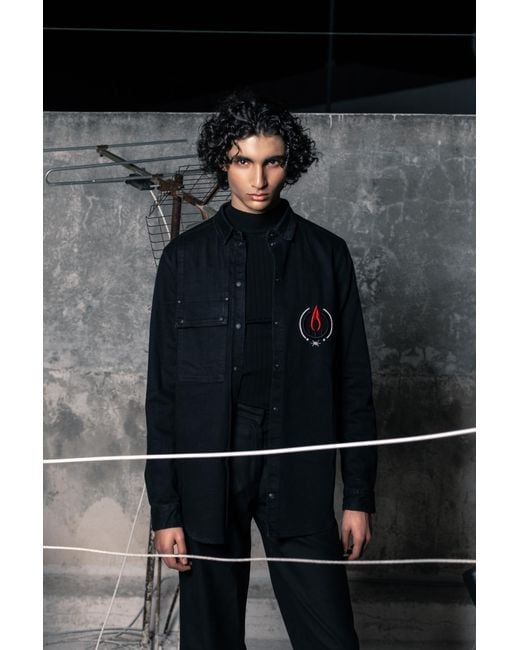 Born in Exile Black Denim Shirt for men