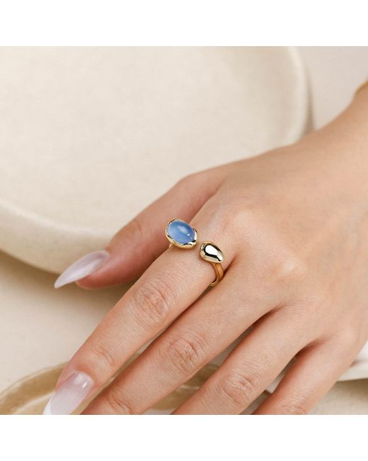Vanimy Blue Seren Droplet Gemstone Open Ring