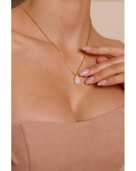 Katy Faye Metallic Neutrals September Moonstone Necklace