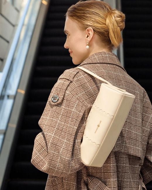 Orange Cube White Checkbox Shoulder Bag