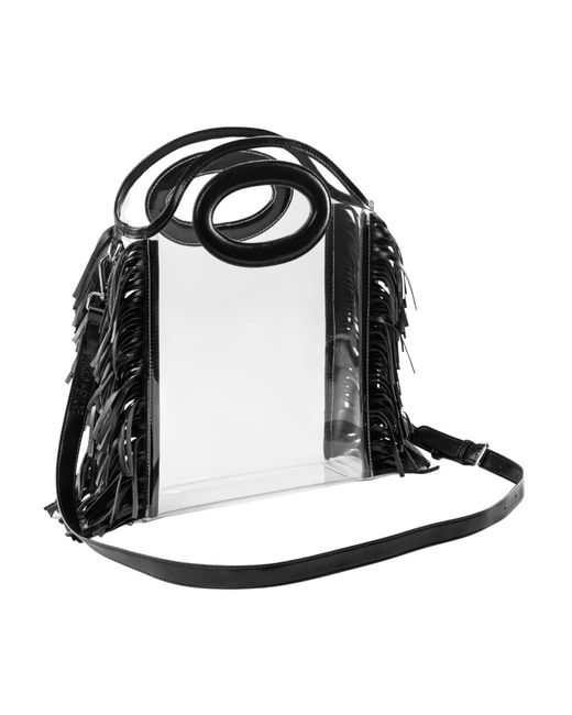 PAIGE Black Stadium-Approved Clear Tote Handbag