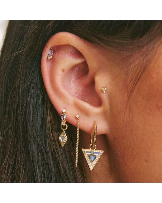 Zohreh White Limited Edition Diamond & Labradorite Triangle Earring Charm 9K