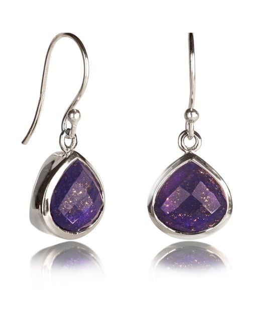 The Jewellery Store London Purple Pear-Shaped Lapis Earrings