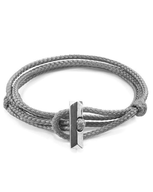 Anchor and Crew Classic Oxford Silver & Rope Bracelet in Metallic