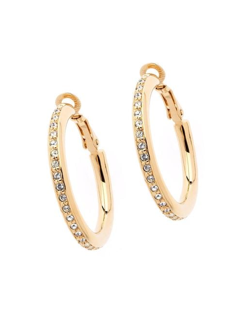 Emma Holland Jewellery Metallic Gold Crystal Hoop Clip On Earrings