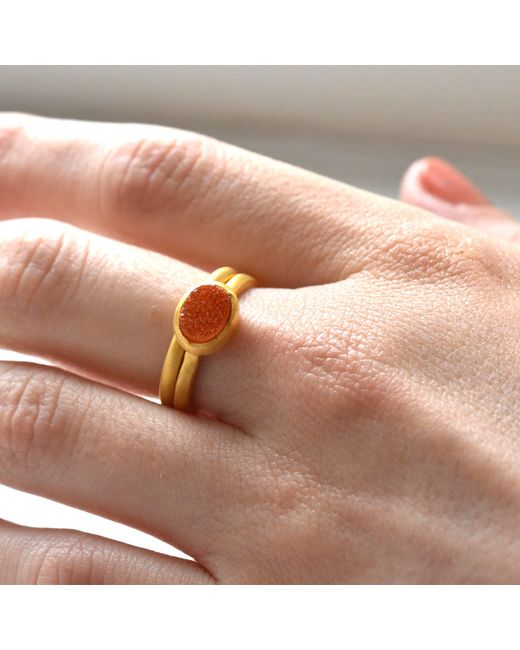 GEM BAZAAR Red Balls Of Fire Stacking Ring