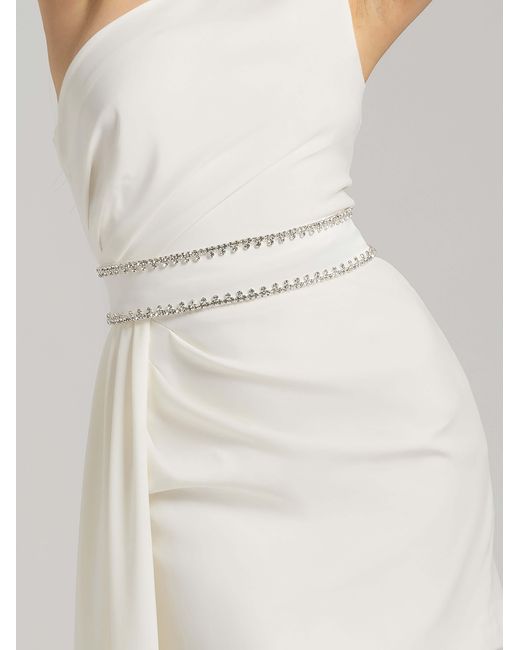 Tia Dorraine White Iconic Glamour Crystal-adorned Dress