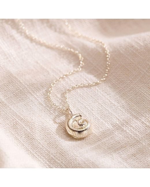Posh Totty Designs Metallic Sterling Mini Nautilus Shell Necklace