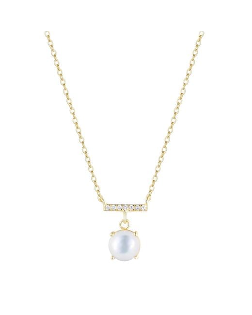 KAMARIA Metallic Birthstone Solitaire & Crystal Bar Necklace