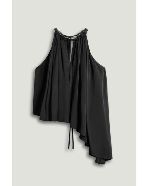 Nocturne Black Embellished Halter Blouse