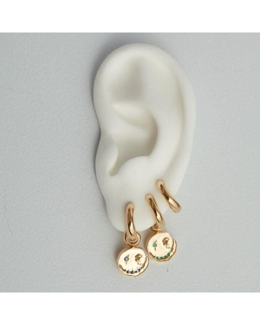 Kasun Metallic Smile Hoop Earrings – August – Peridot – Plated