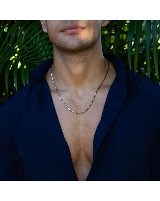 Ebru Jewelry Metallic Golden Strength Chain Necklace for men