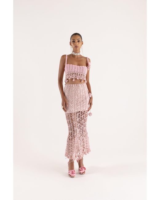 Andreeva Pink Vanilla Handmade Crochet Top