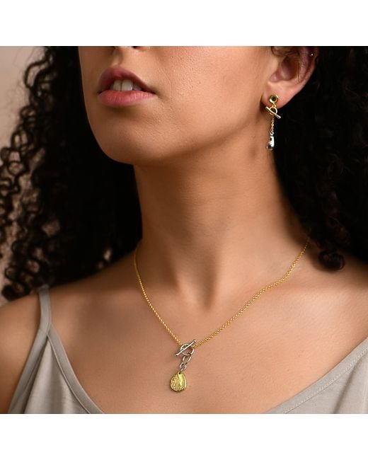 Janus Edinburgh Metallic Lawers Nugget Vermeil Nugget Toggle Necklace