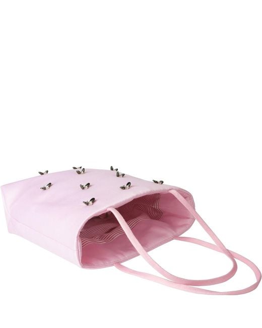 2KStyle Pink Satin Hand-Embellished Mini Tote Bag