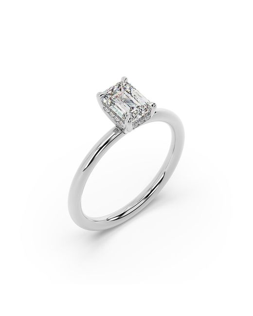 Artisan White 14K Cocktail Ring With Baguette Lab-Grown Diamond