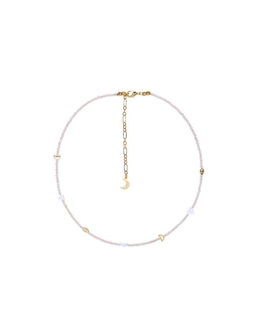 Aurozia White Evil Eye Moon & Heart Moonstone Vermeil Choker Necklace& Bracelet, Crystal Protection Jewelry