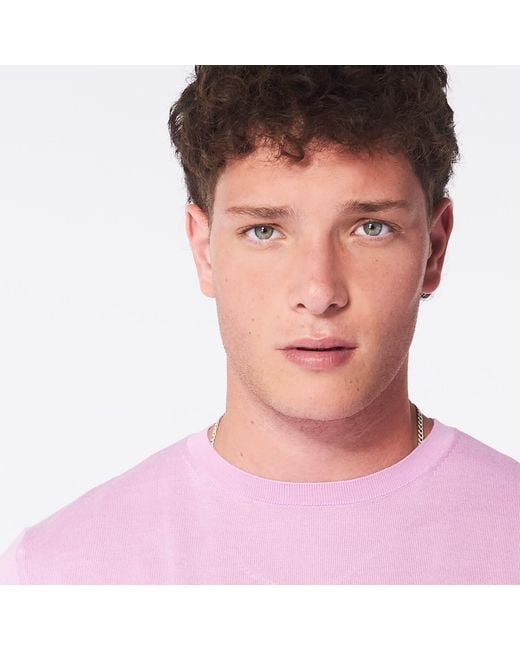 George Patrick Pink Flamingo Crewneck Cashmere Sweater for men