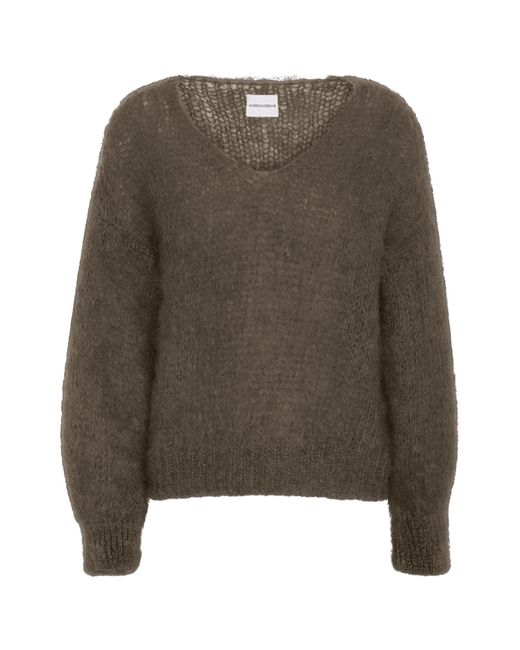 American Dreams Brown Neutrals Milana Ls Mohair Knit Dark Taupe