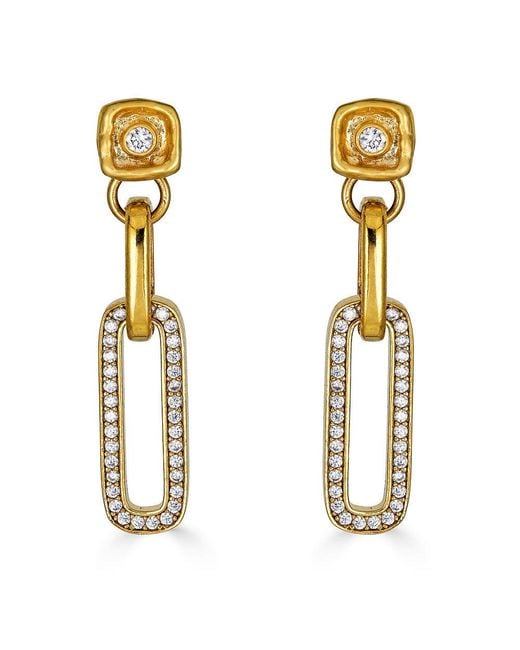 Loni Paul Jewelry Metallic Pave Chain Post Earrings