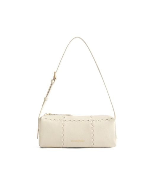 Orange Cube White Checkbox Shoulder Bag