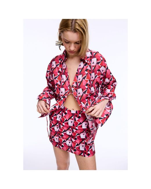 Mirimalist Red Origami Oversize Shirt