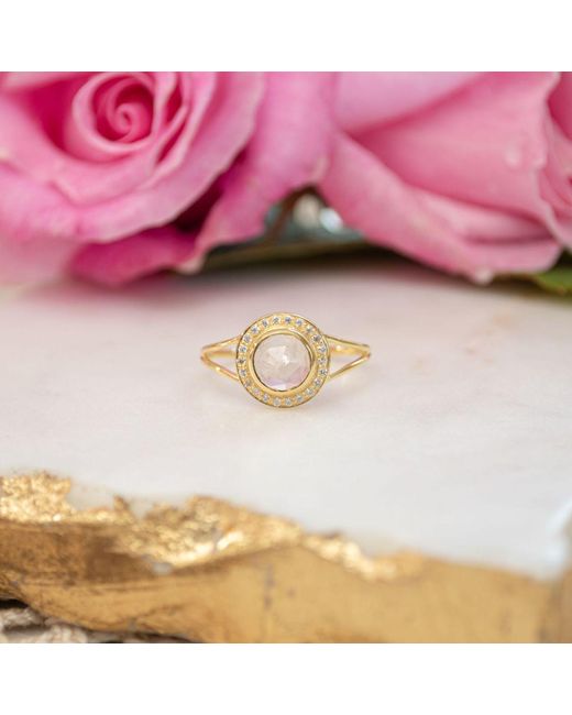 Seven Saints Metallic Moonstone Goddess Glow Ring, Over Sterling