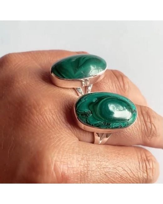FV Jewellery Green La Stèle Malachite Ring